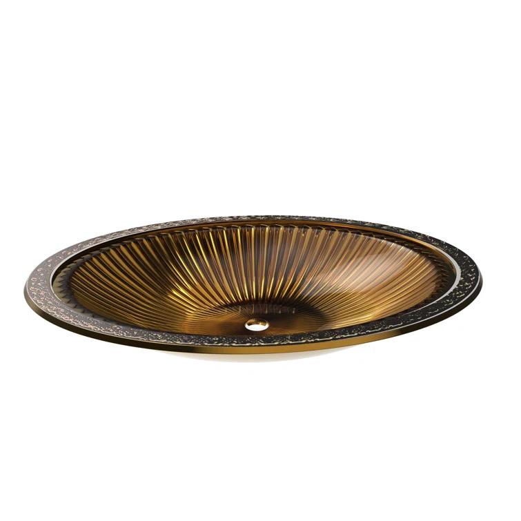 CastelloUSA CastelloUSA Olive 22" Tempered Glass Oval Bathroom Vessel Sink CB-VC-15-BG-22