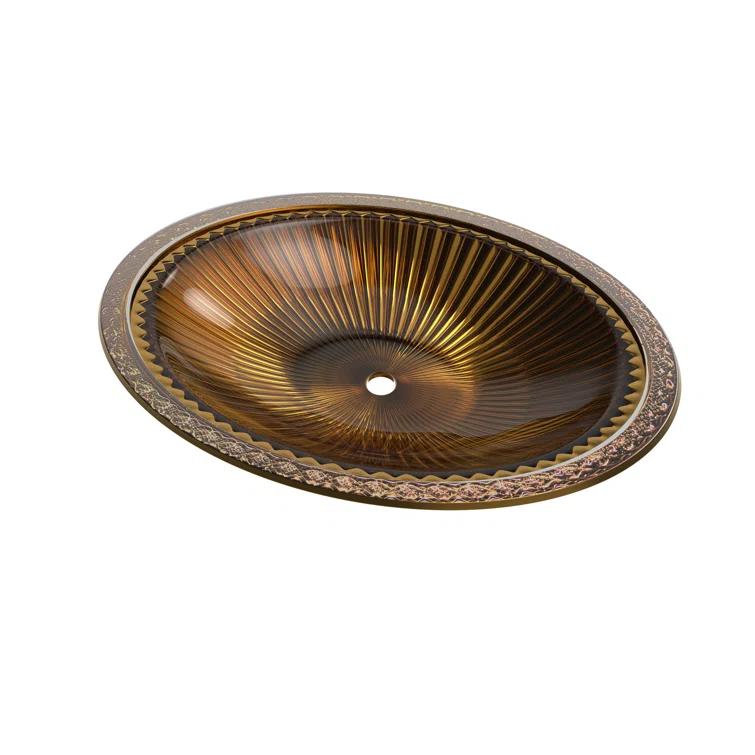 CastelloUSA CastelloUSA Olive 22" Tempered Glass Oval Bathroom Vessel Sink CB-VC-15-BG-22