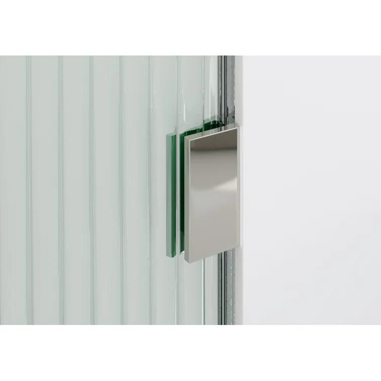 Aurora 30 in. x 58.25 in. Frameless Fluted Radius Single Fixed Bath Panel