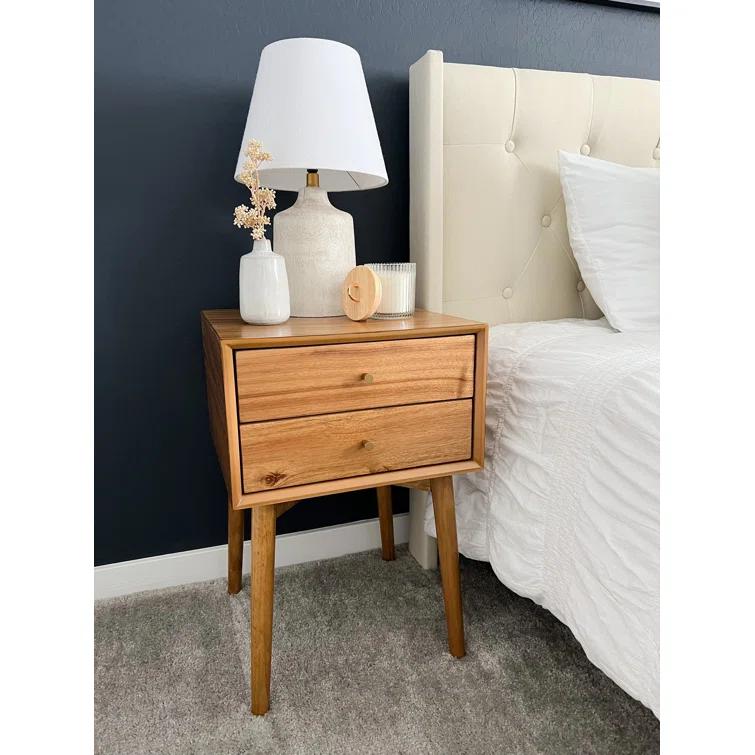 Harper 2-Drawer Wood Nightstand with Storage