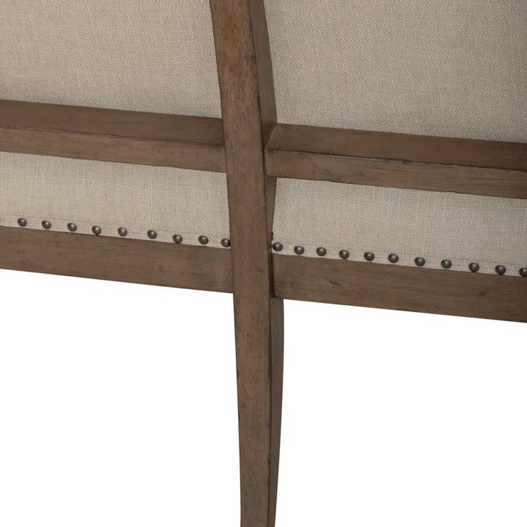 Americana Farmhouse Upholstered Shelter Dining Bench