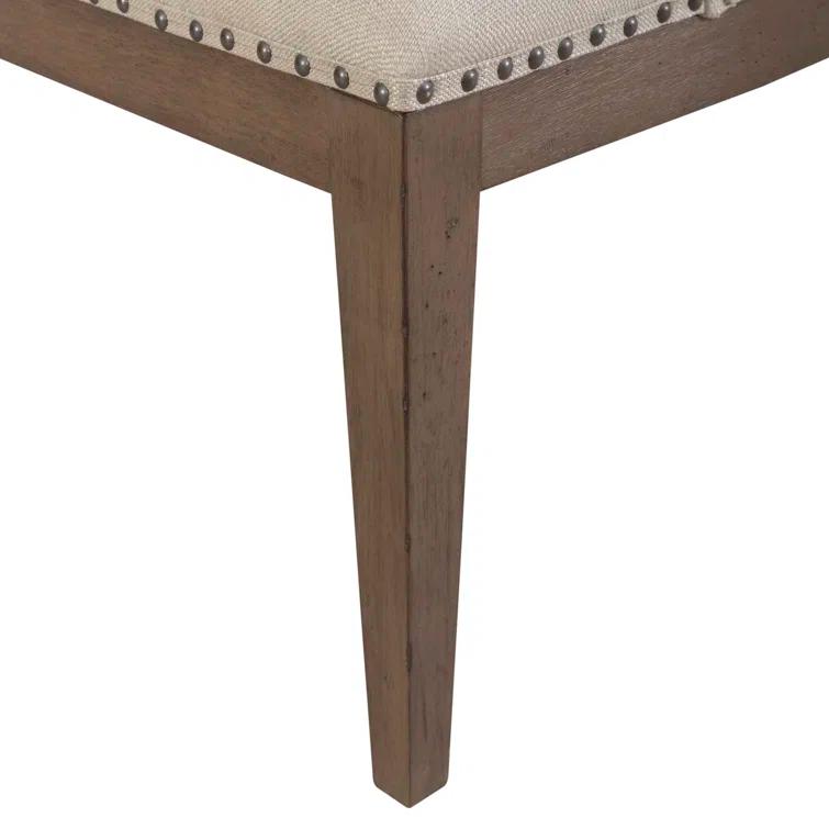 Americana Farmhouse Upholstered Shelter Dining Bench