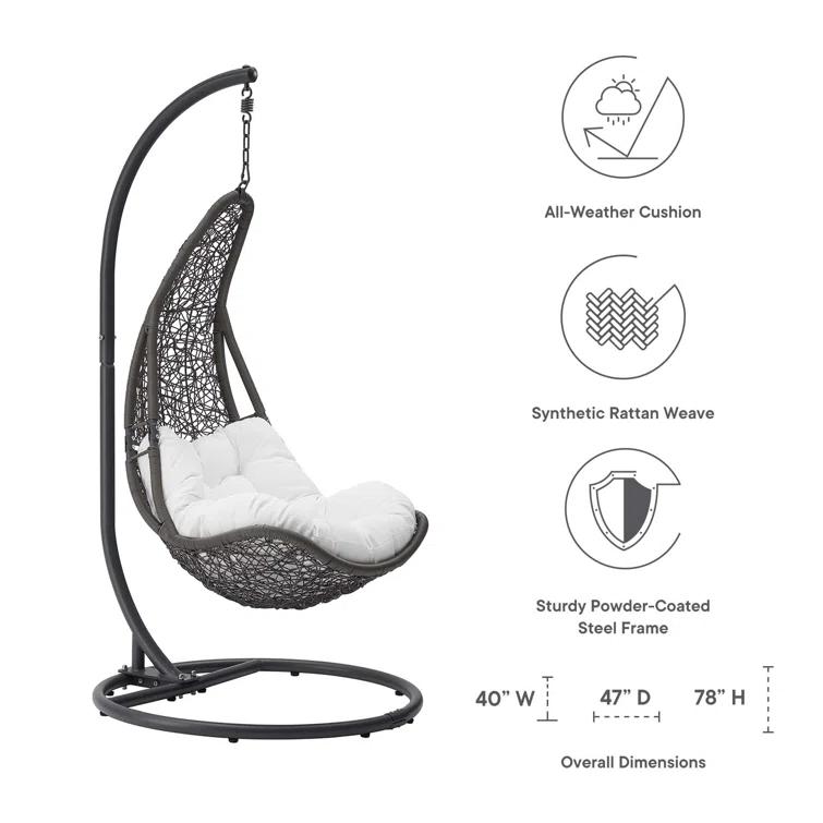 Modway Modway Abate Wicker Rattan Outdoor Patio Swing Chair