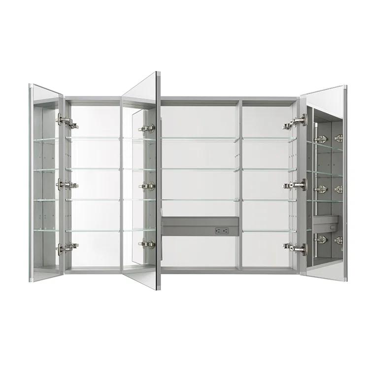 Royale Medicine Cabinet with Electrical Outlets, Defogger, Adjustable LED 3X Magnifying Mirror.