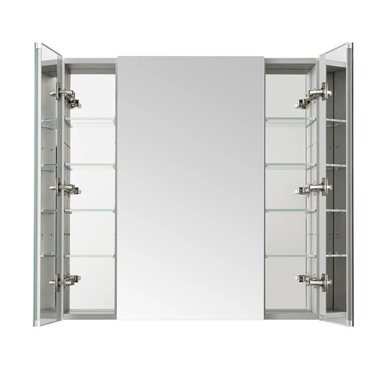 AQUADOM R3-3636E Royale Medicine Cabinet with Electrical Outlets, Defogger, Adjustable LED 3X Magnifying Mirror.