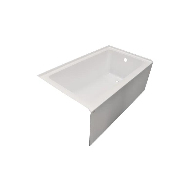 Alcove Soaking Skirt Bathtub with Overflow and Drain