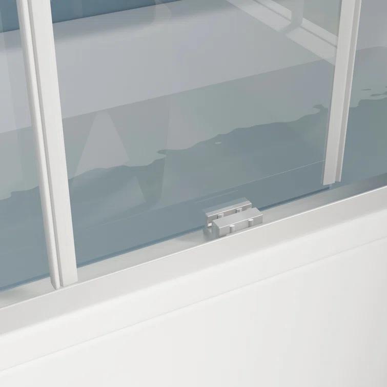 Jraty 57-60'' W x 62'' H Double Sliding Tub Door with Clear Tempered Glass