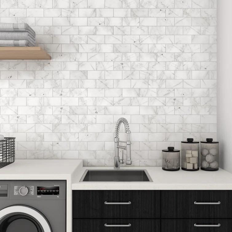 3" x 6" Natural Stone Grid Mosaic Wall & Floor Tile