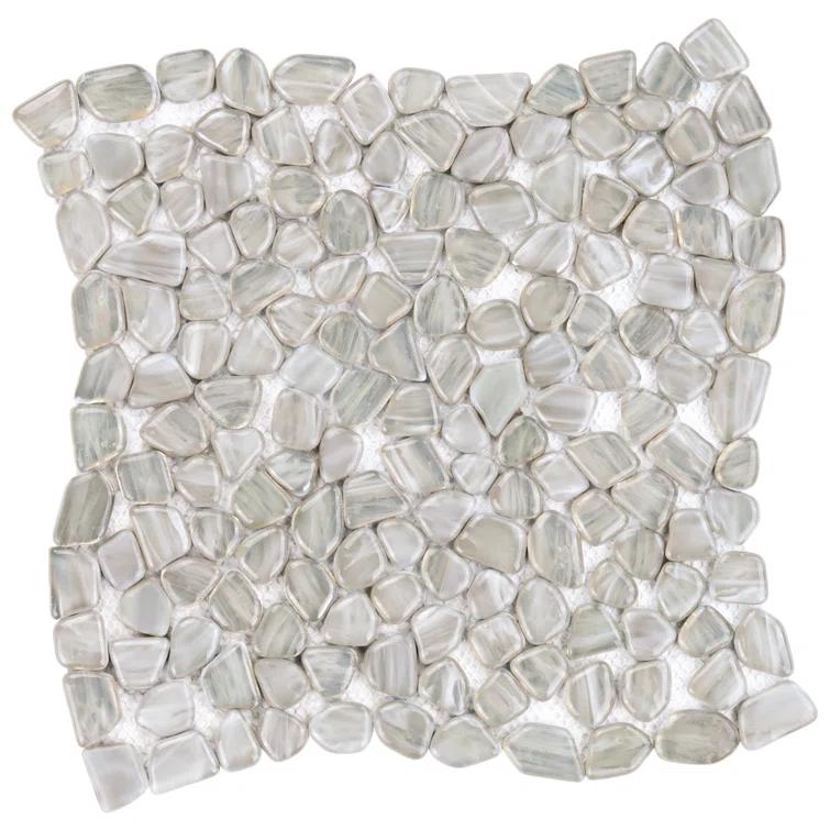 Fractal Pebble 11.88 in. x 11.88 in. Polished Glass Wall Mosaic Tile (0.98 Sq. Ft. / Each)