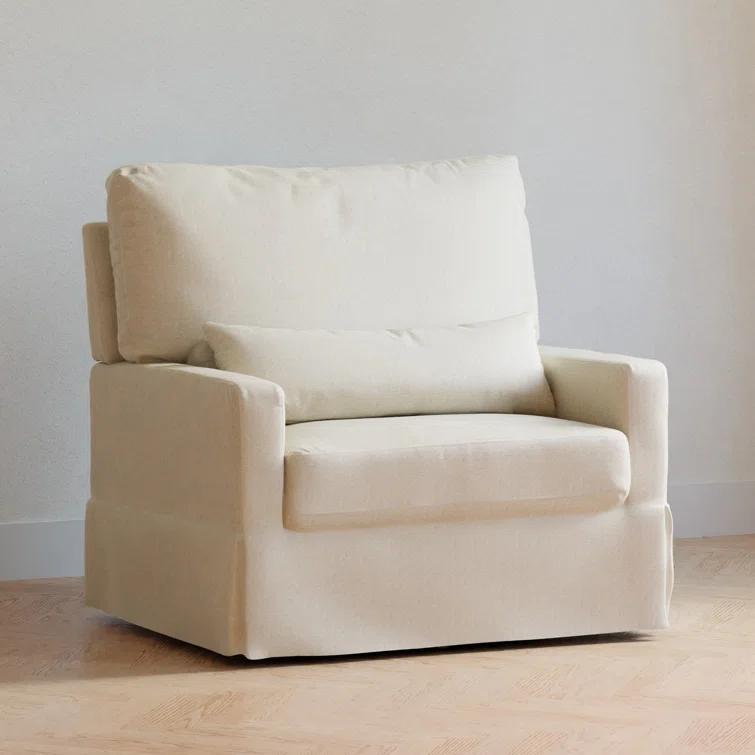 Crawford Pillowback Chair and a Half Upholstered Swivel Glider