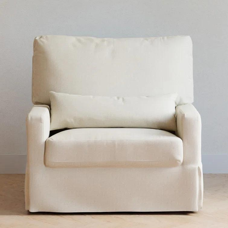 Crawford Pillowback Chair and a Half Upholstered Swivel Glider