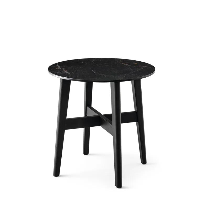 Calligaris Abrey Round End Table with Wooden Base