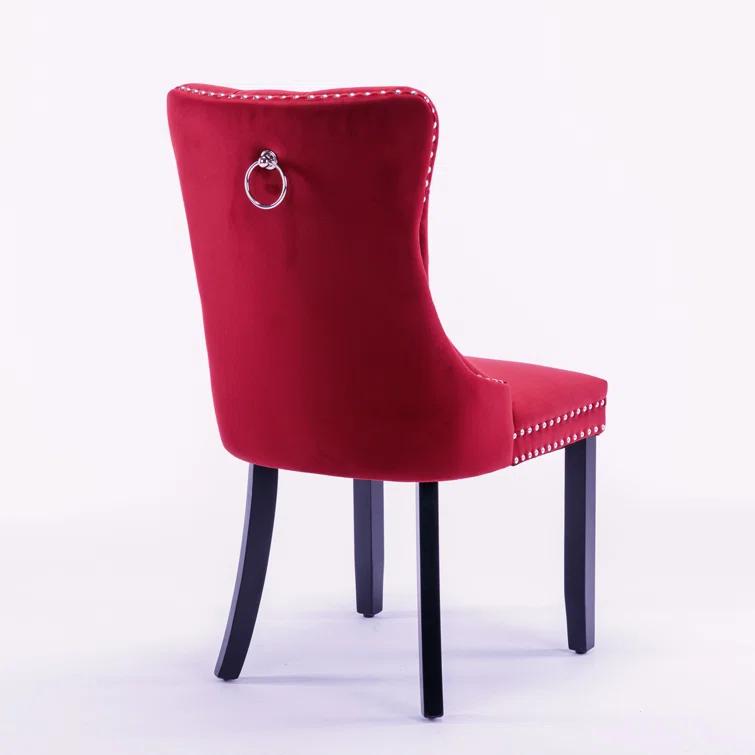 Rosdorf Park Allena Tufted Velvet/Linen Wing Back Parsons Chair (Set of 2)