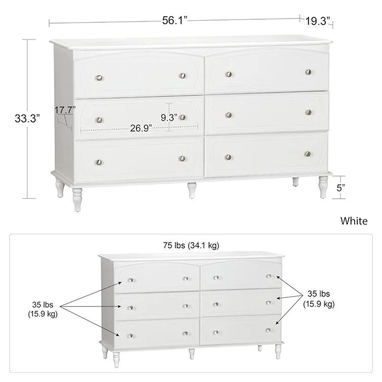 Rowan Valley 6 Drawer Double Dresser