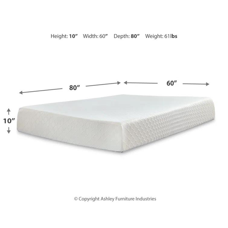 Signature Design by Ashley 10" Firm Memory Foam Mattress and Adjustable Base
