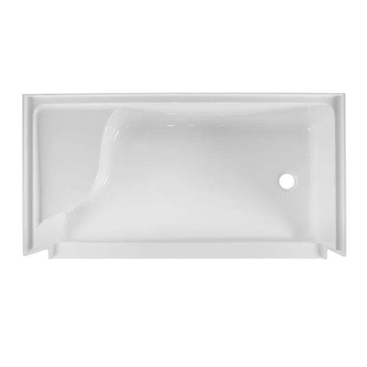 60" W x 32" D Single Threshold Shower Base with Seat
