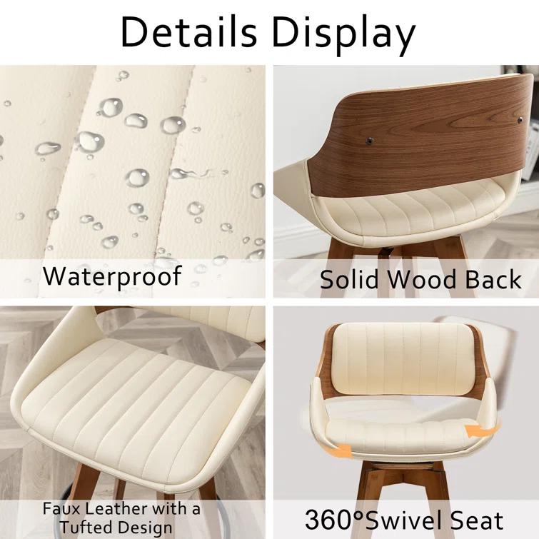 George Oliver Jobani Swivel Stool (Set of 2)