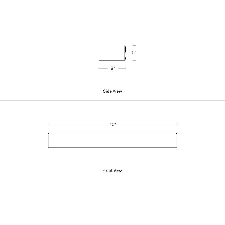 Minimalist Putty Steel Welf Large Wall Shelf, 40" W