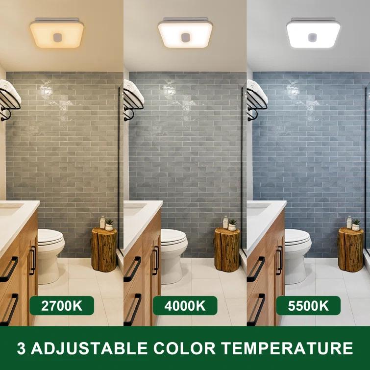 90 CFM Energy Star Bathroom Ventilation with Lighting Square Exhaust Night Light Fan Bathroom Fan