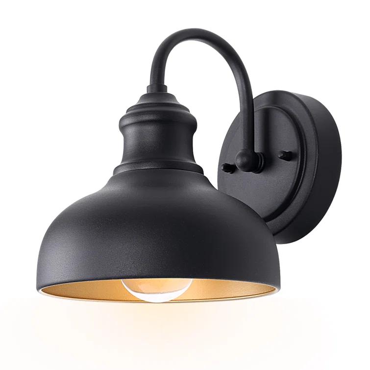 GOALPLUS Black Outdoor Gooseneck Light for Barn, Small Farmhouse Exterior Light Fixtures