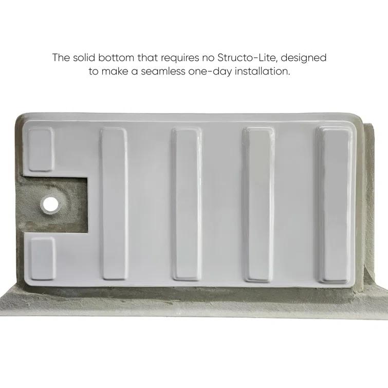 Whitehaus Collection 60" x 30" Alcove Soaking Bathtubs With Drain Hole Options