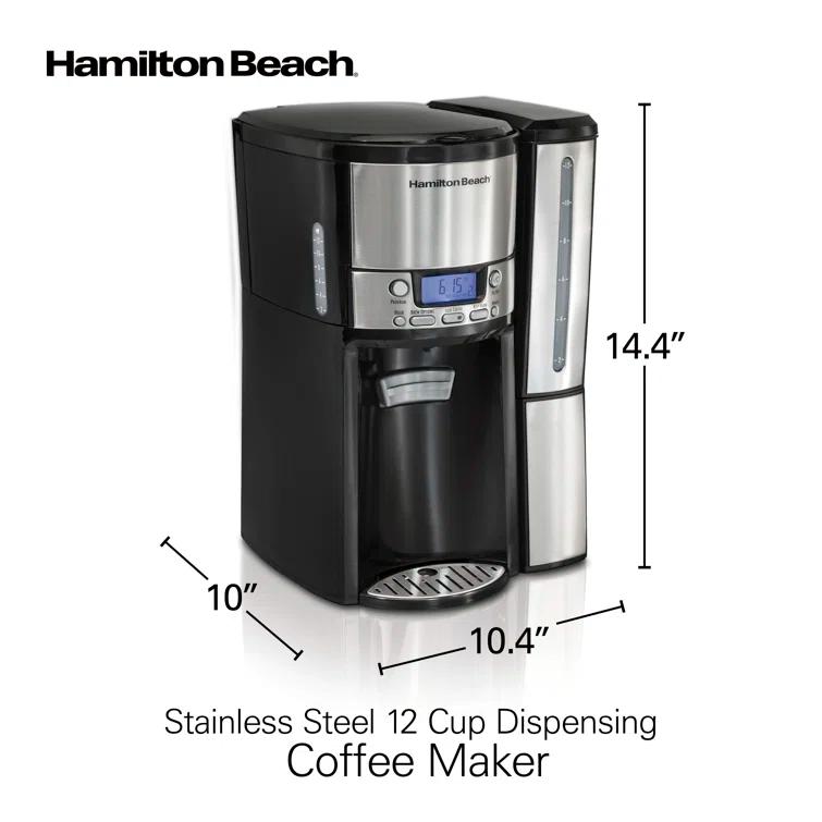 Hamilton Beach® Stainless Steel 12 Cup Dispensing Coffee Maker