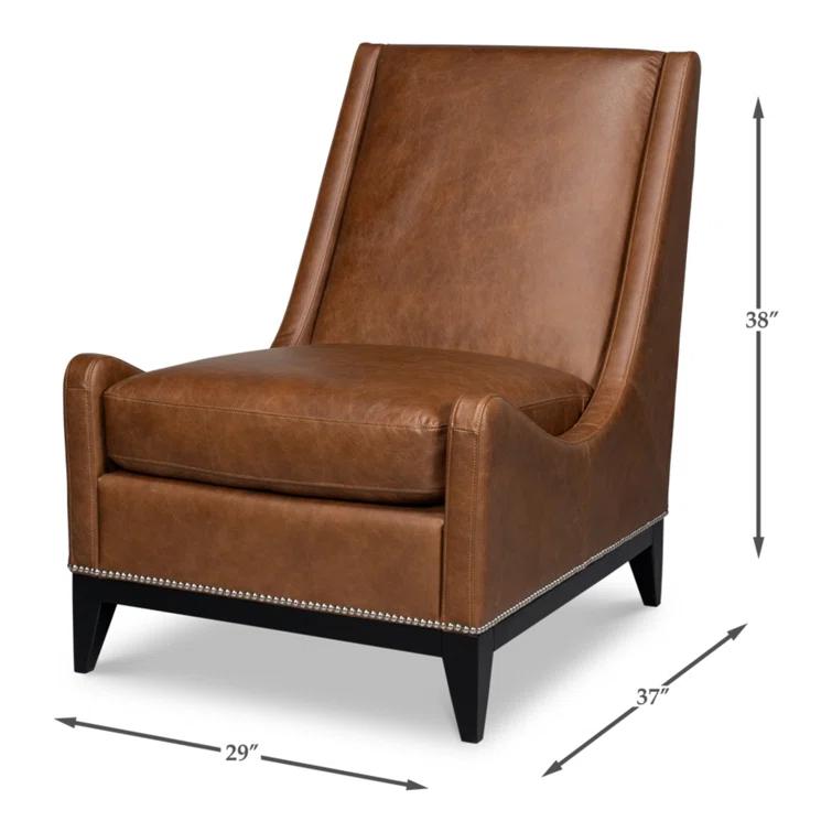 Sarreid Ltd Brandy Leather Armchair
