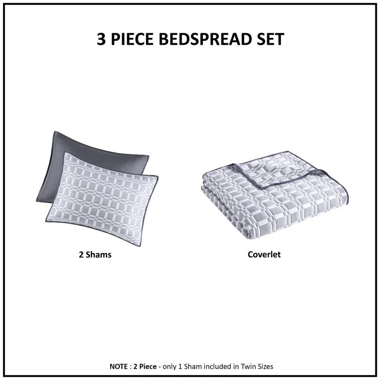 510 Design Harlow 3 Piece Reversible Matelasse Coverlet Set