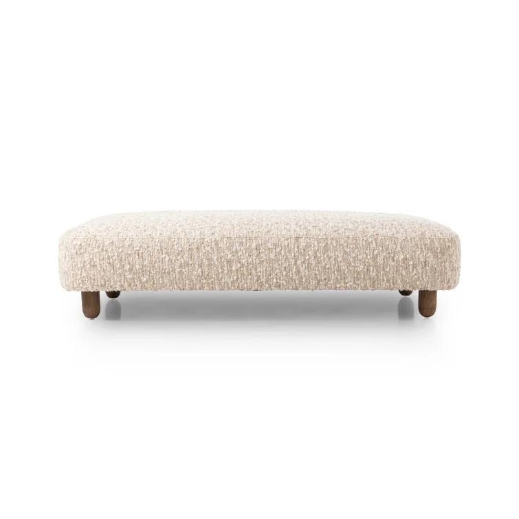 Genevieve Ottoman - Cream Sheepskin