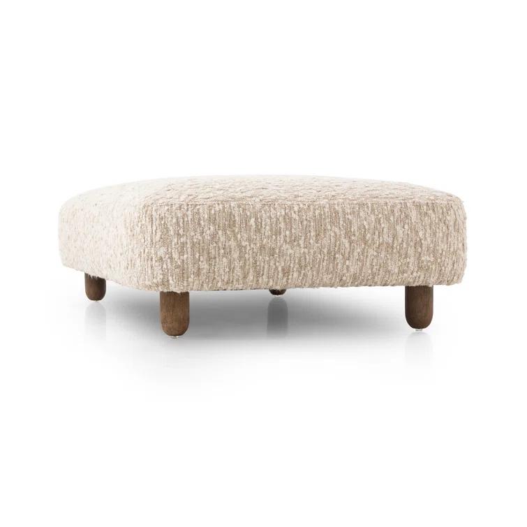 Genevieve Ottoman - Cream Sheepskin