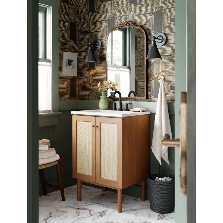 Elegance Gold Subway 3.15 in. x 12.99 in. Matte Porcelain Marble look Floor and Wall Tile (9.04 sq. ft./Case)