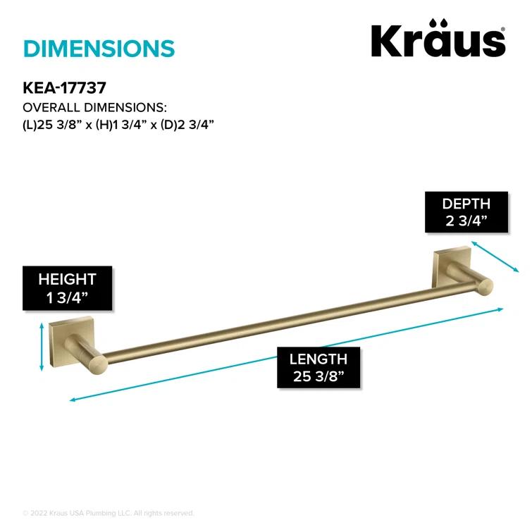 Ventus 25.38" Wall Mounted Towel Bar