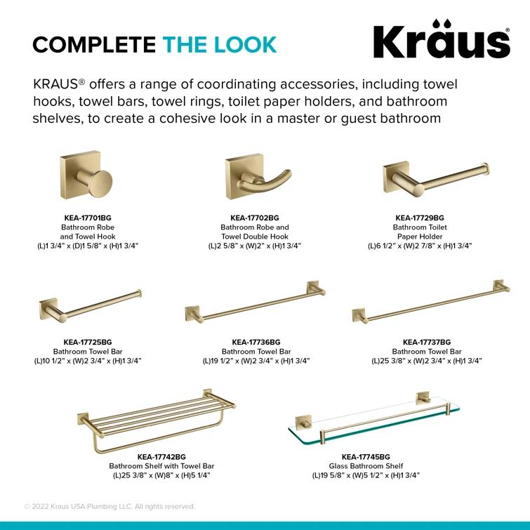 Kraus KEA-17729BG Ventus Bathroom Wall Mount Toilet Paper Holder