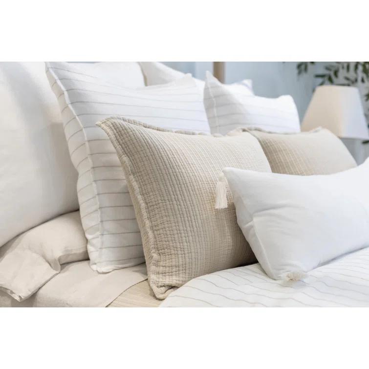Bianca Velvet Pillow by Pom Pom at Home - White / Lumbar