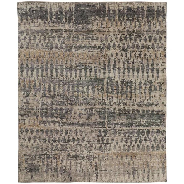Feizy Palomar Transitional Abstract, Tan/Taupe, 5'6" x 8'6" Area Rug Stain Fade Resistant Easy Care Casual Geometric Floor Rug for Living room Bedroom