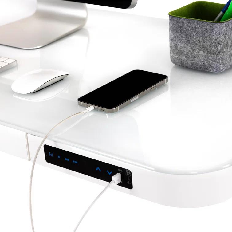 airLIFT 48" W Electric Adjustable Height Tempered Glass Desk