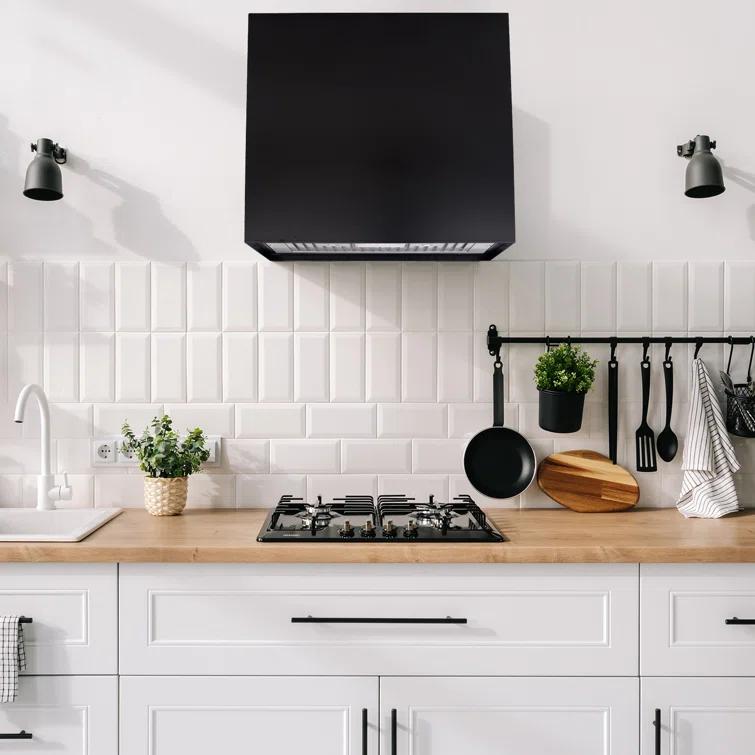 Akicon Stainless Steel 600 CFM Ducted (Vented) Wall Range Hood with Baffle Filter