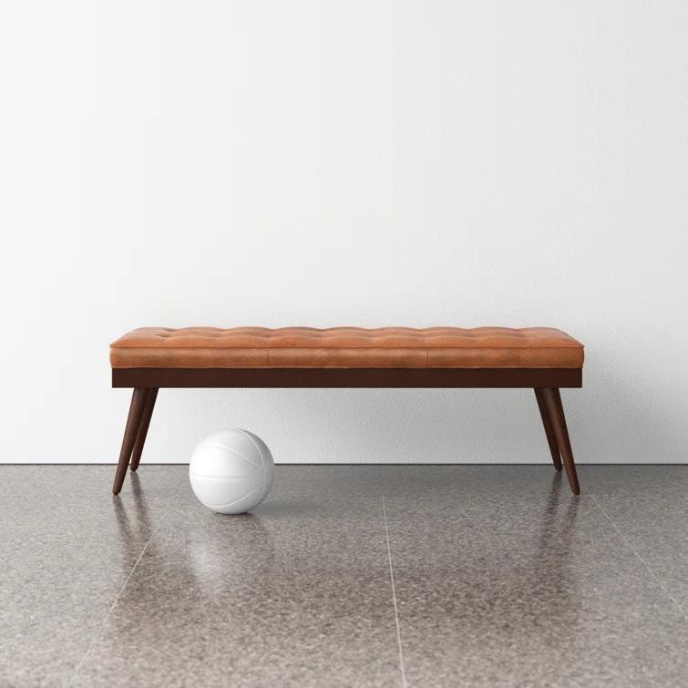 Athan Full-Grain Italian Genuine Leather Bench