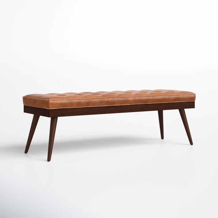 Athan Full-Grain Italian Genuine Leather Bench
