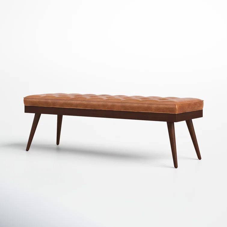 Athan Full-Grain Italian Genuine Leather Bench