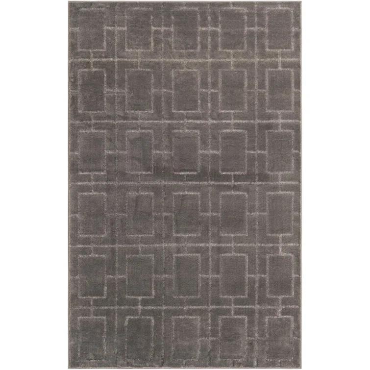 Glam Geometric Gray Silver Area Rug