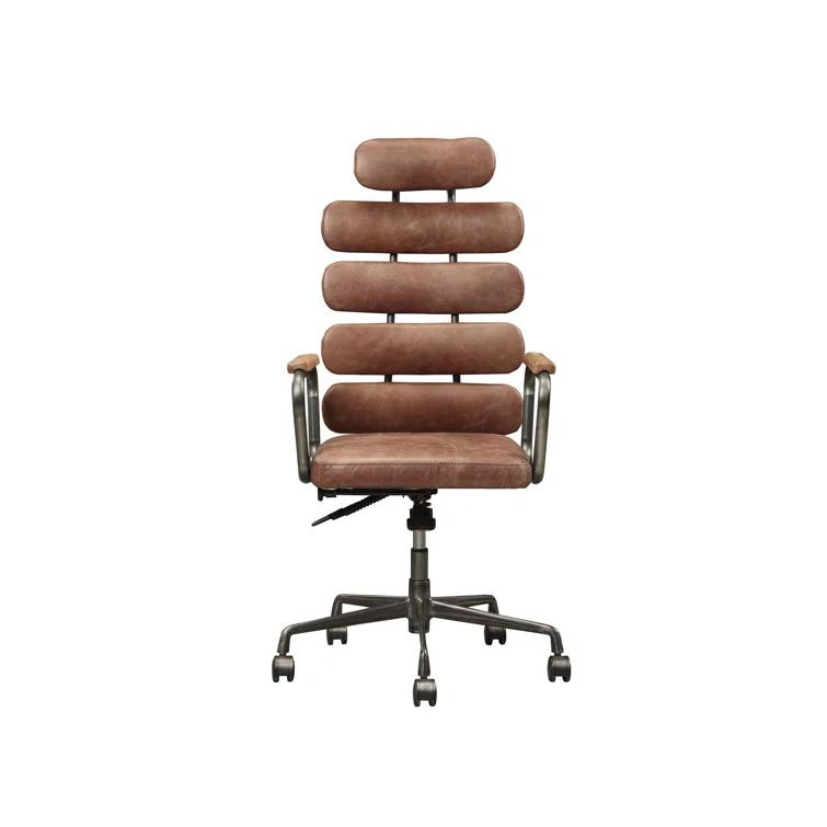 Genuine Leather Office Chair, Swivel Computer Chair, Home Office Chair