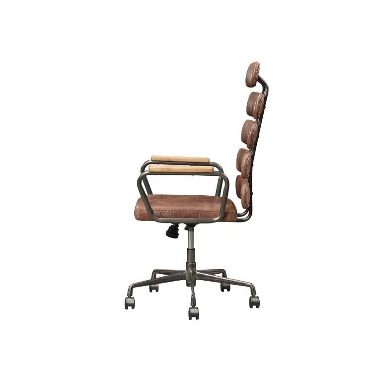 Genuine Leather Office Chair, Swivel Computer Chair, Home Office Chair