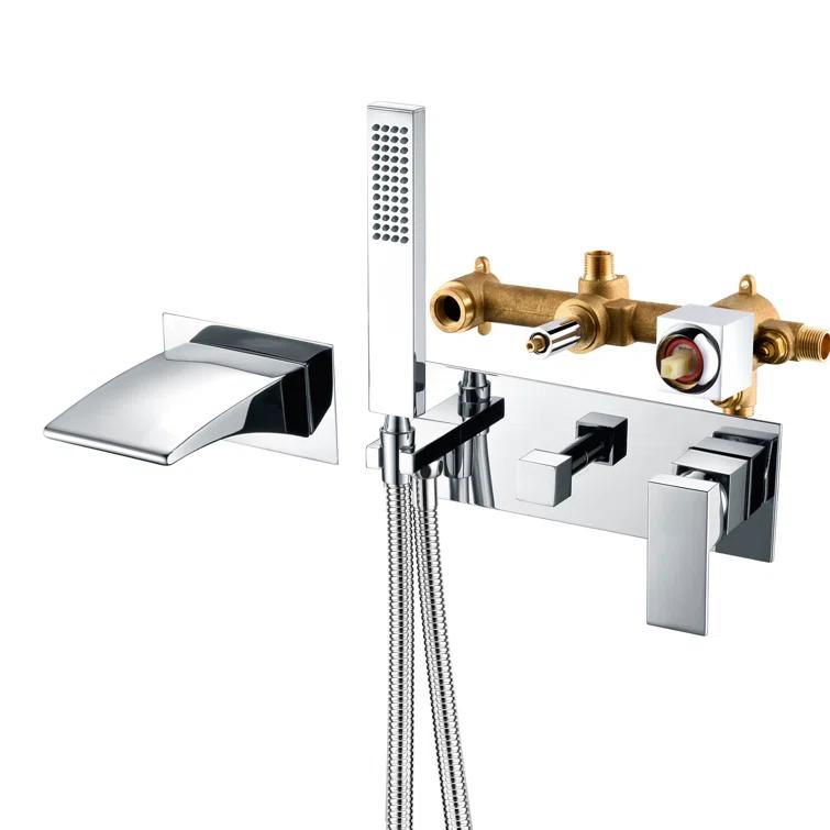 1 Handle Bathroom Waterfall Faucet with Diverter