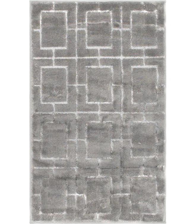 Glam Geometric Gray Silver Area Rug