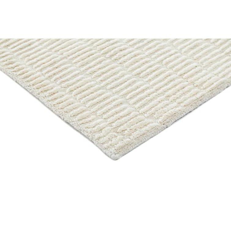 Debra Handmade Tufted Wool Area Rug in Ivory