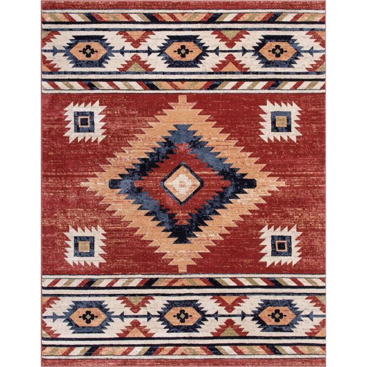 Well Woven Jamyn Lea Crimson Traditional Southwestern Tribal Red/Blue Rug