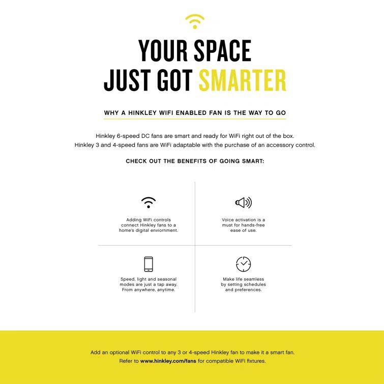 Vail Flush 52" Indoor/Outdoor Smart Ceiling Fan with Integrated LED + HIRO Remote