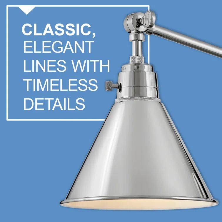 Arti 7.75-in Swing Arm Extendable Single Light Plug-In Sconce with On/Off Switch