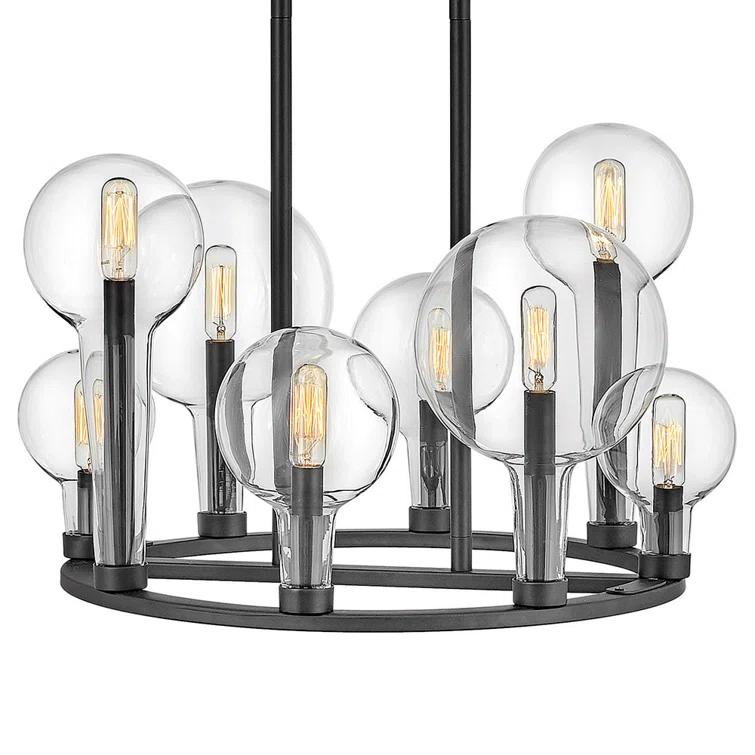 Hennig Ring Chandelier - Black / 24"Dia